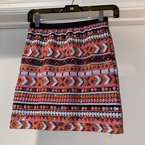 Ella moss multicolored sequin skirt